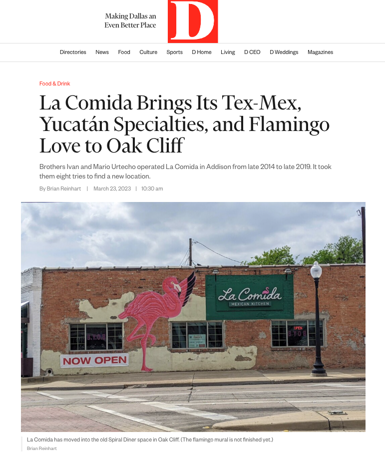 La Comida Featured in D Magazine
